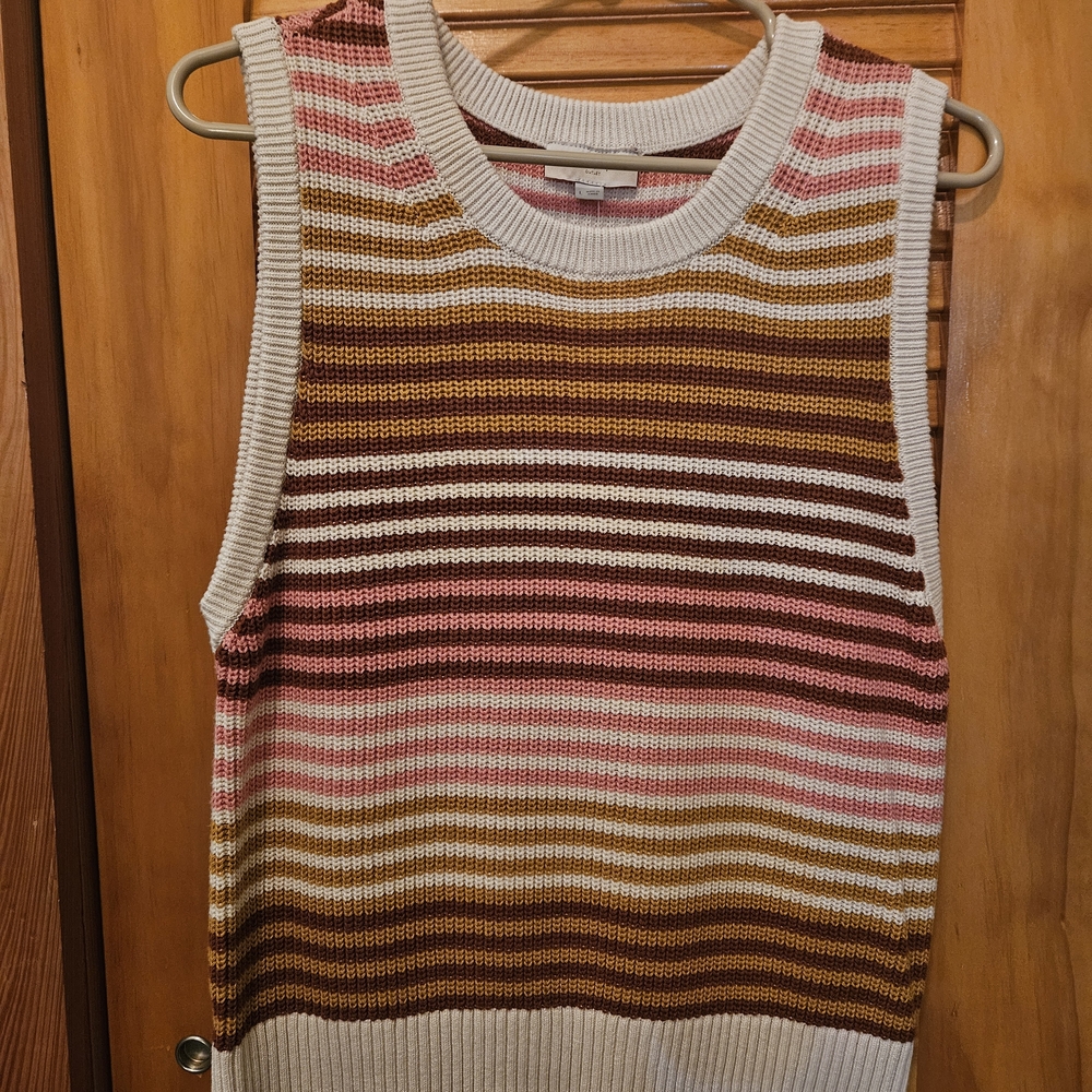 LOFT Multicolor Striped Knit Top